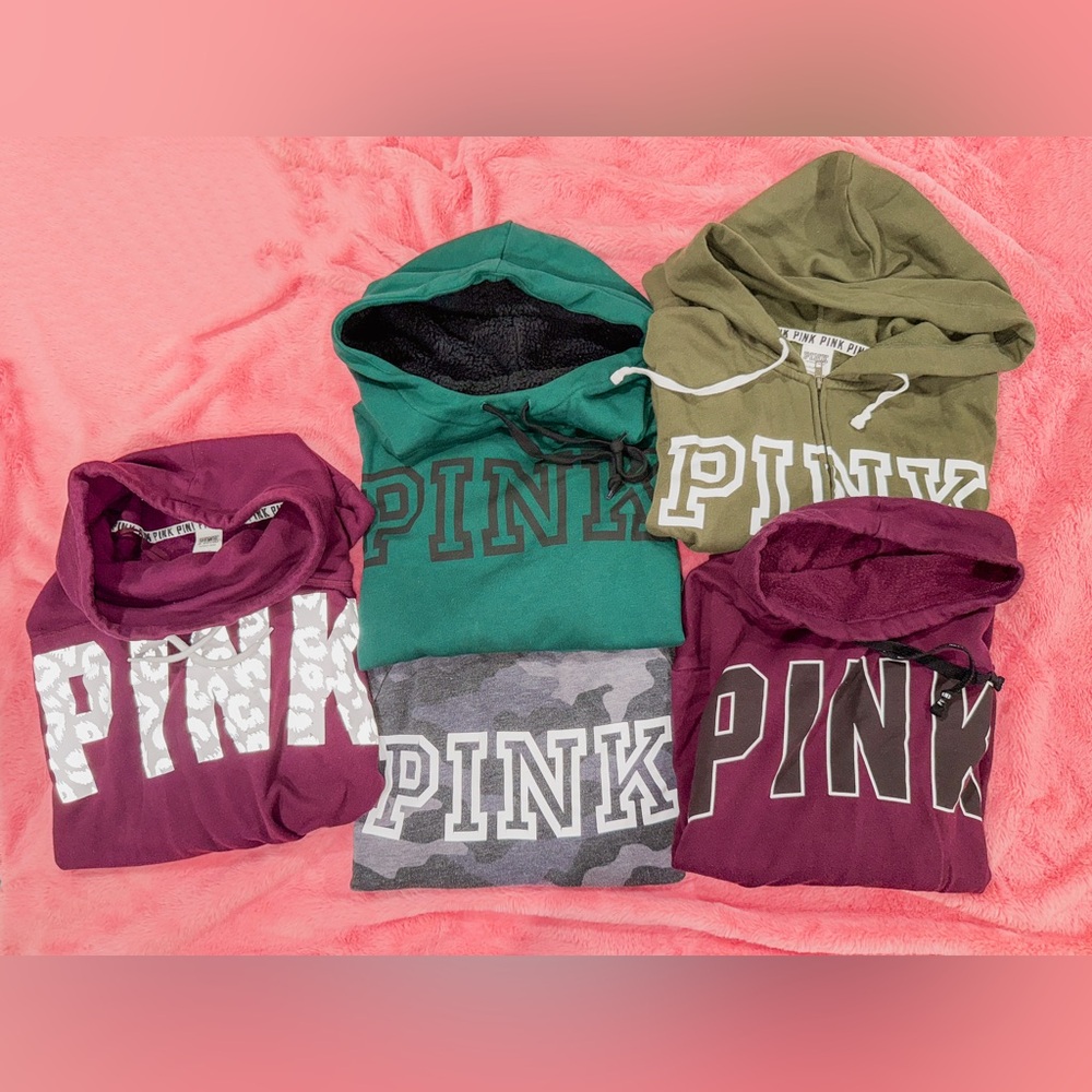 Pink Victoria's Secret bundle - 5 hoodies in various colors